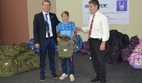 School bags for children in Kosovo